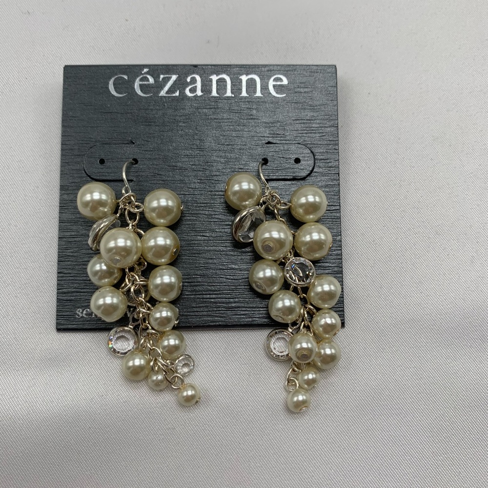 Cezanne Sensitive Skin Faux Pearl Grapes Dangle Earrings